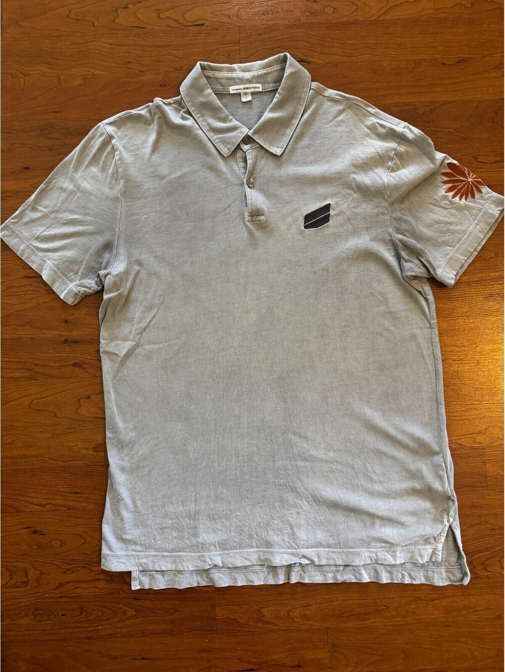 James Perse Sueded Jersey Bar Graphic Polo -Men's Size 1 (M)